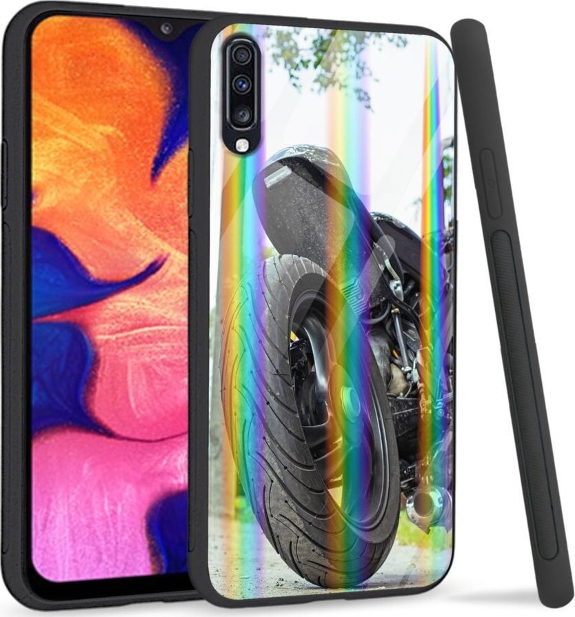 Mojworld Etui na Samsung A70 - Rainbow Series - Bike Tyre 1