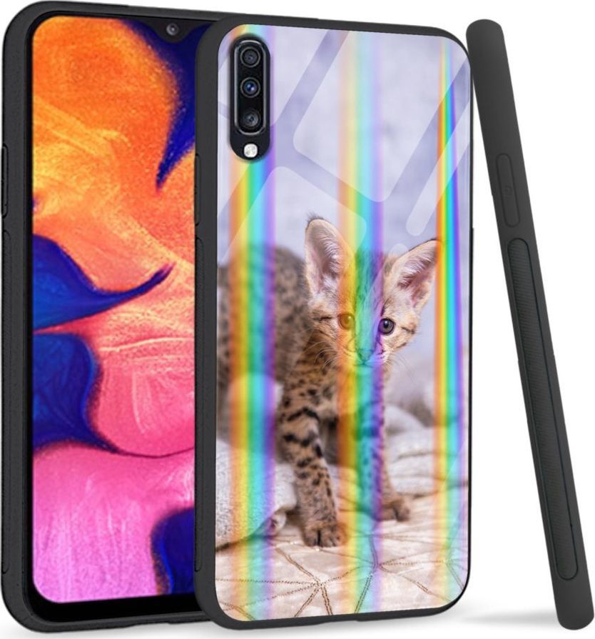 Mojworld Etui na Samsung A70 - Rainbow Series - Baby kitty 1