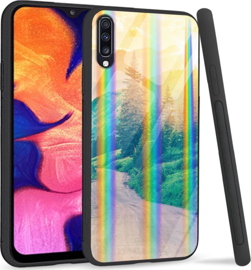 Mojworld Etui na Samsung A70 - Rainbow Series - Village roads 1