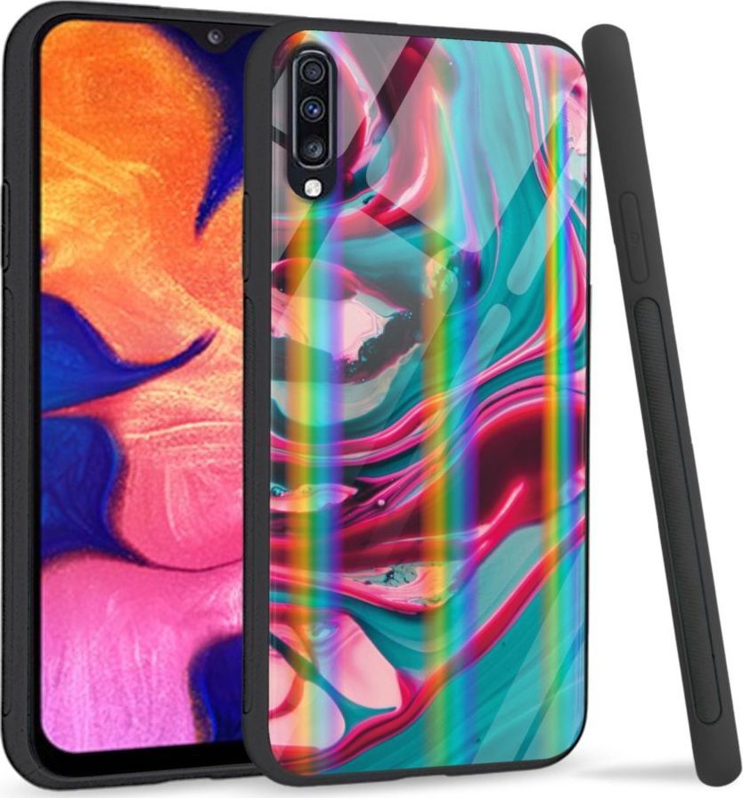 Mojworld Etui na Samsung A70 - Rainbow Series - Water color abstract 1