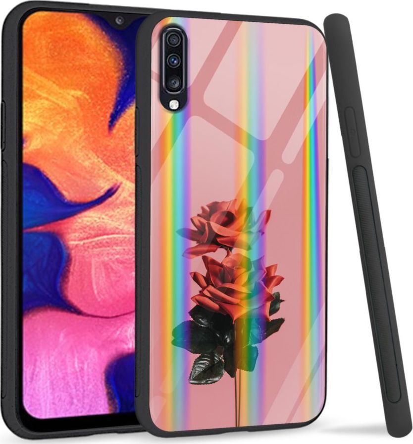 Mojworld Etui na Samsung A70 - Rainbow Series - Rose love 1
