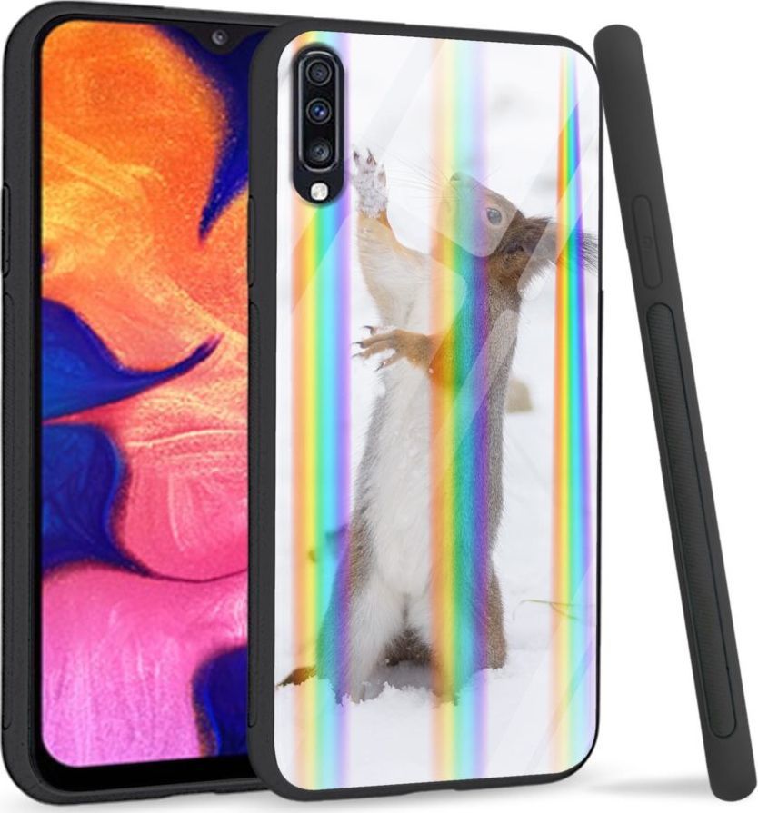 Mojworld Etui na Samsung A70 - Rainbow Series - Snow squirrel 1