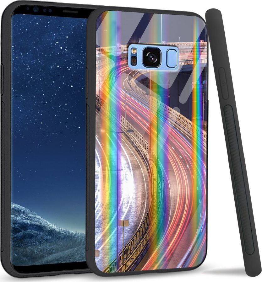 Mojworld Etui na Samsung S8 Plus - Rainbow Case - Night Lights 1