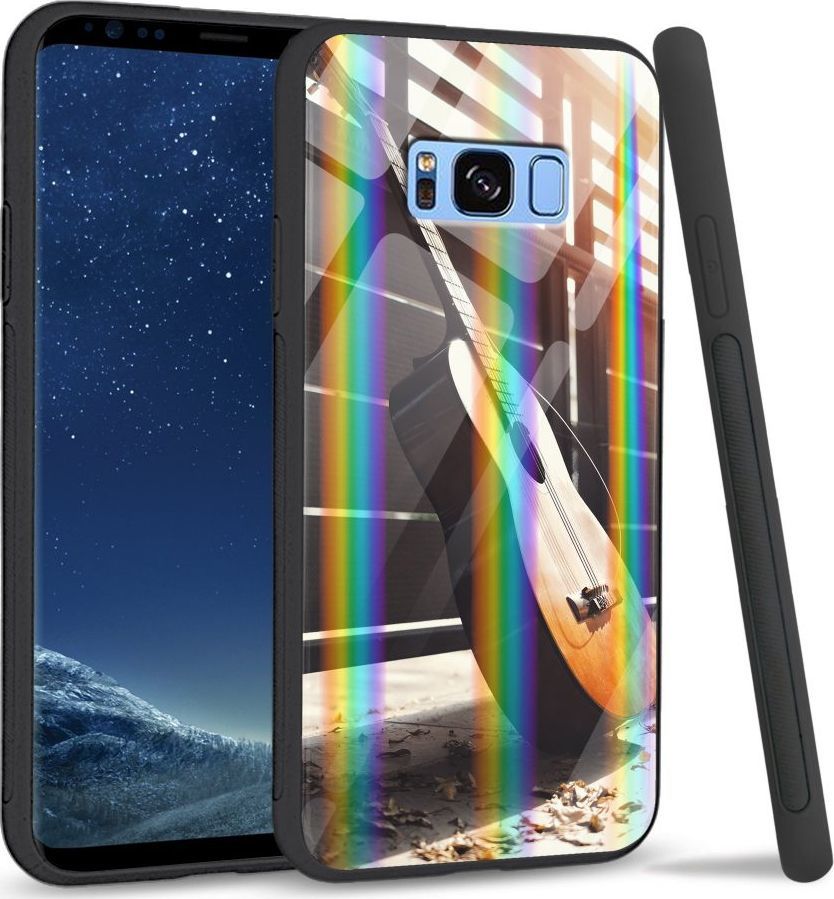Mojworld Etui na Samsung S8 Plus - Rainbow Case - Wooden Guitar 1
