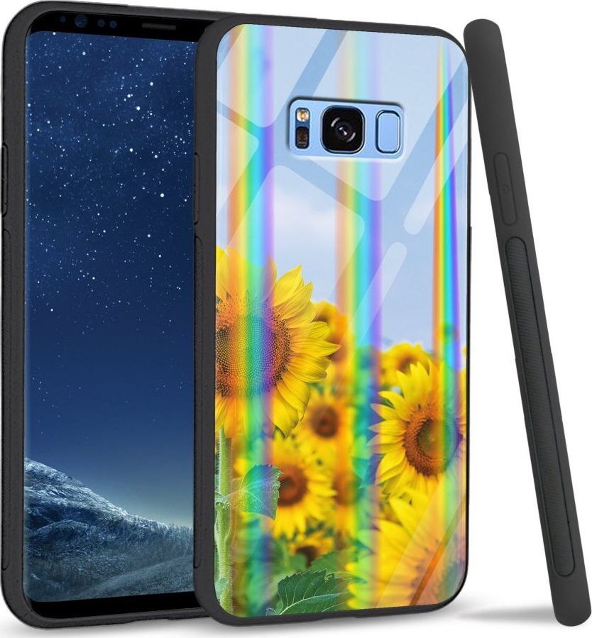 Mojworld Etui na Samsung S8 Plus - Rainbow Case - Sunflowers 1