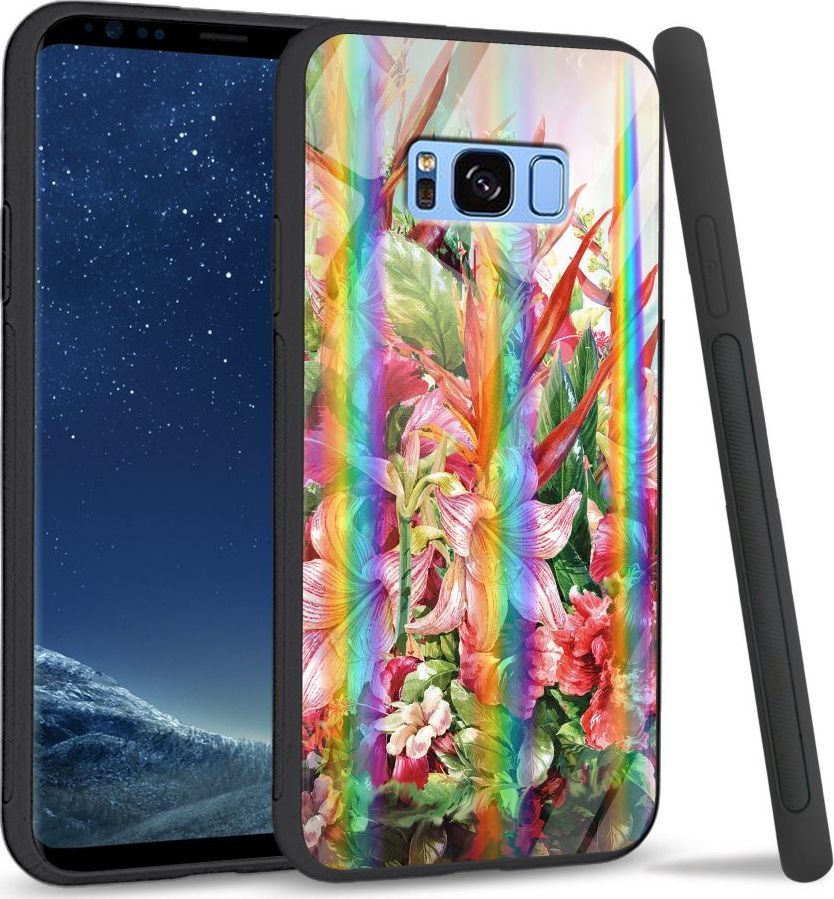 Mojworld Etui na Samsung S8 Plus - Rainbow Case - Flowers 1