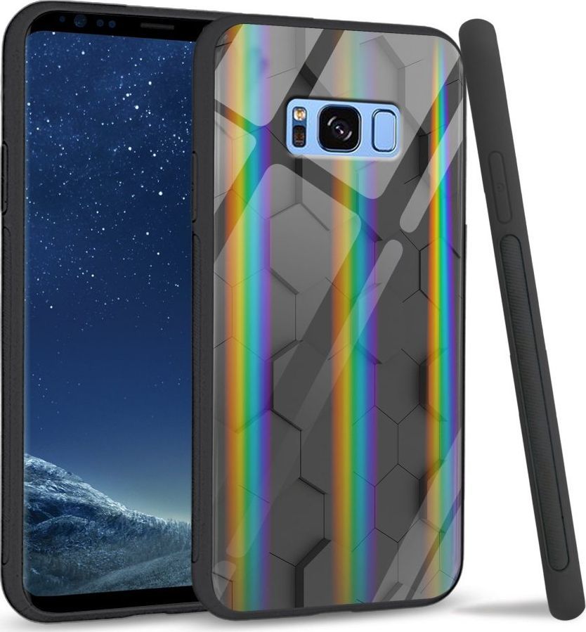 Mojworld Etui na Samsung S8 Plus - Rainbow Case - Honeycomb Pattern 1