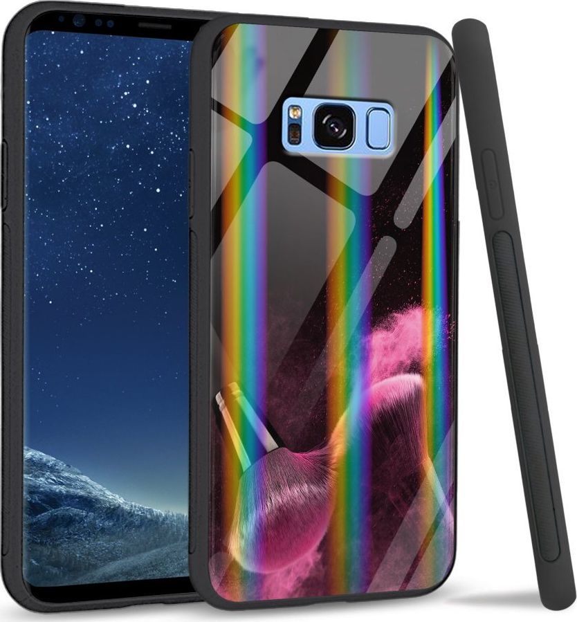 Mojworld Etui na Samsung S8 Plus - Rainbow Case - Pink powder brush 1