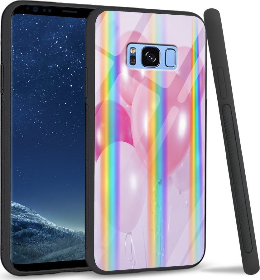 Mojworld Etui na Samsung S8 Plus - Rainbow Case - Pink Balloons 1