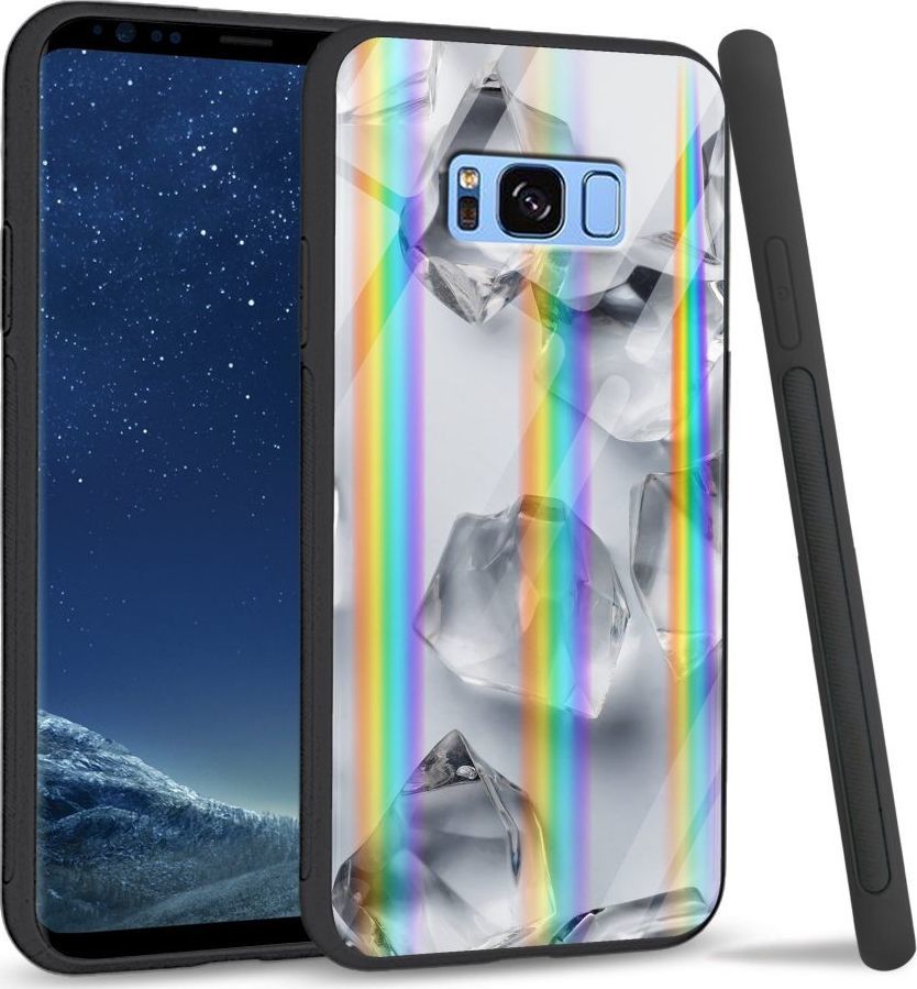 Mojworld Etui na Samsung S8 Plus - Rainbow Case - White glass cubes 1