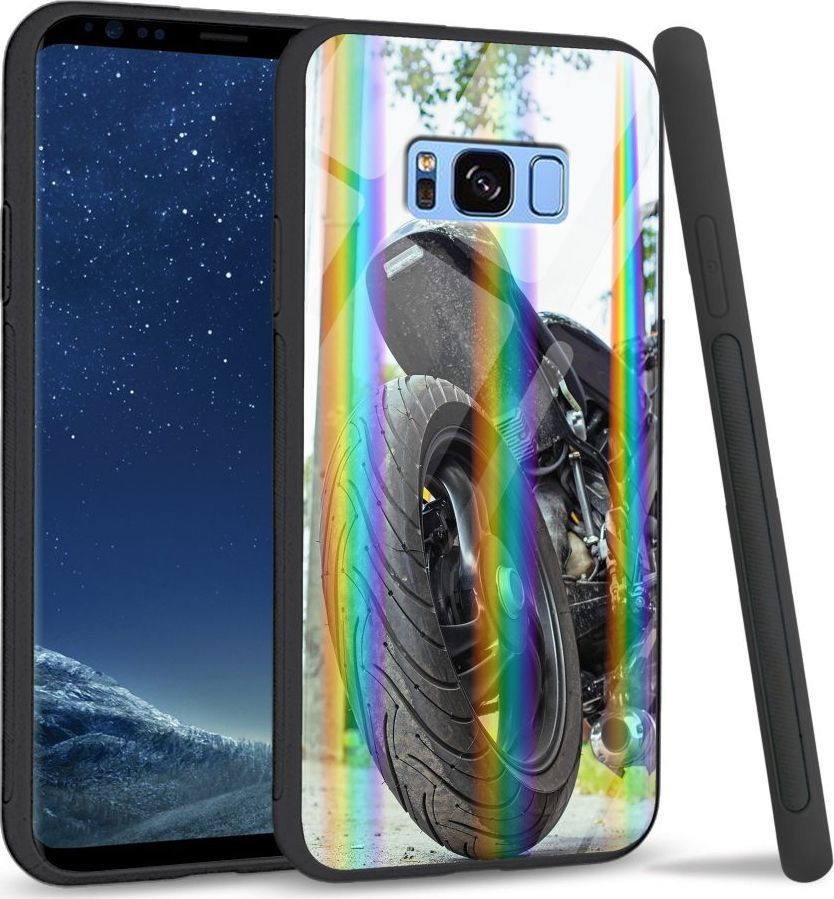 Mojworld Etui na Samsung S8 Plus - Rainbow Case - Bike Tyre 1