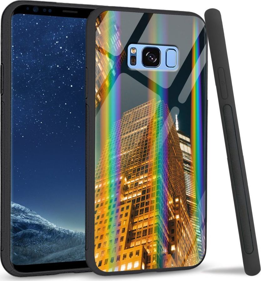Mojworld Etui na Samsung S8 Plus - Rainbow Case - Night building 1