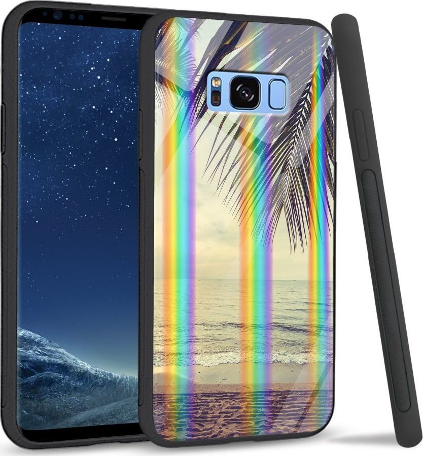 Mojworld Etui na Samsung S8 Plus - Rainbow Case - Beach side 1