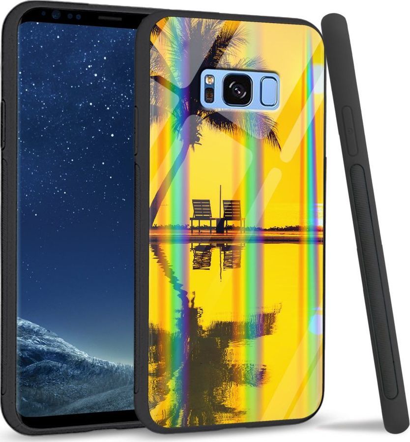 Mojworld Etui na Samsung S8 Plus - Rainbow Case - Yellow sunset 1