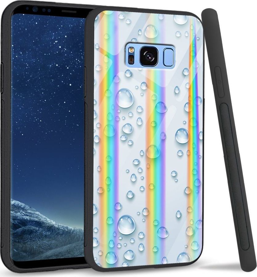 Mojworld Etui na Samsung S8 Plus - Rainbow Case - Droplets 1