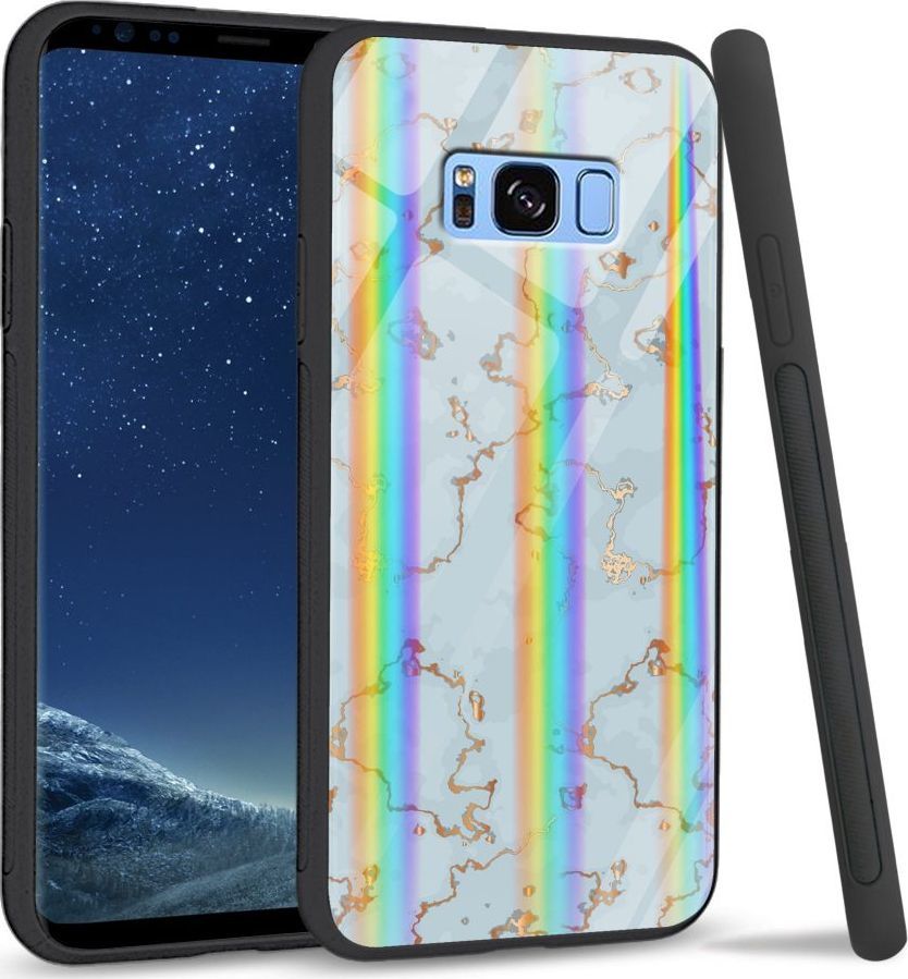 Mojworld Etui na Samsung S8 Plus - Rainbow Case - Golden blue granite 1