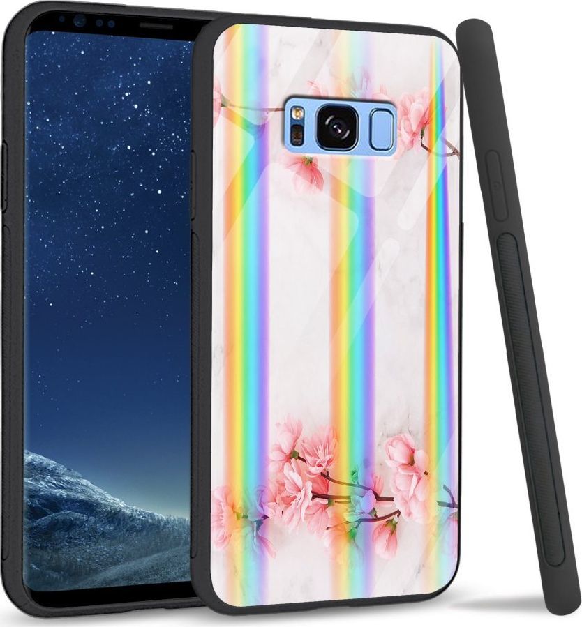 Mojworld Etui na Samsung S8 Plus - Rainbow Case - Due flowers 1