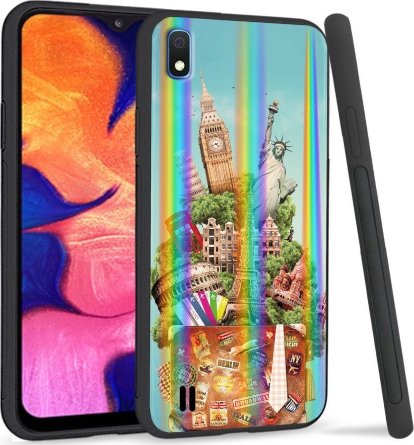 Mojworld Etui na telefon Samsung A10 Rainbow Podróże 1