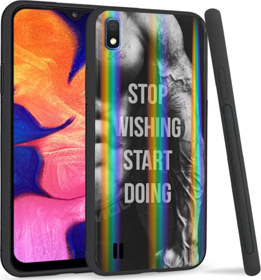 Mojworld Etui na telefon Samsung A10 Rainbow Start doing|Stop wishing 1