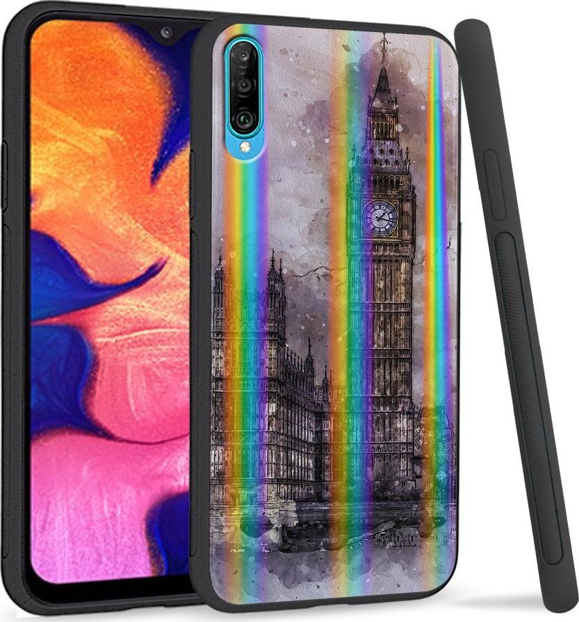 Mojworld Etui na telefon Samsung A50 Rainbow Londyn 1