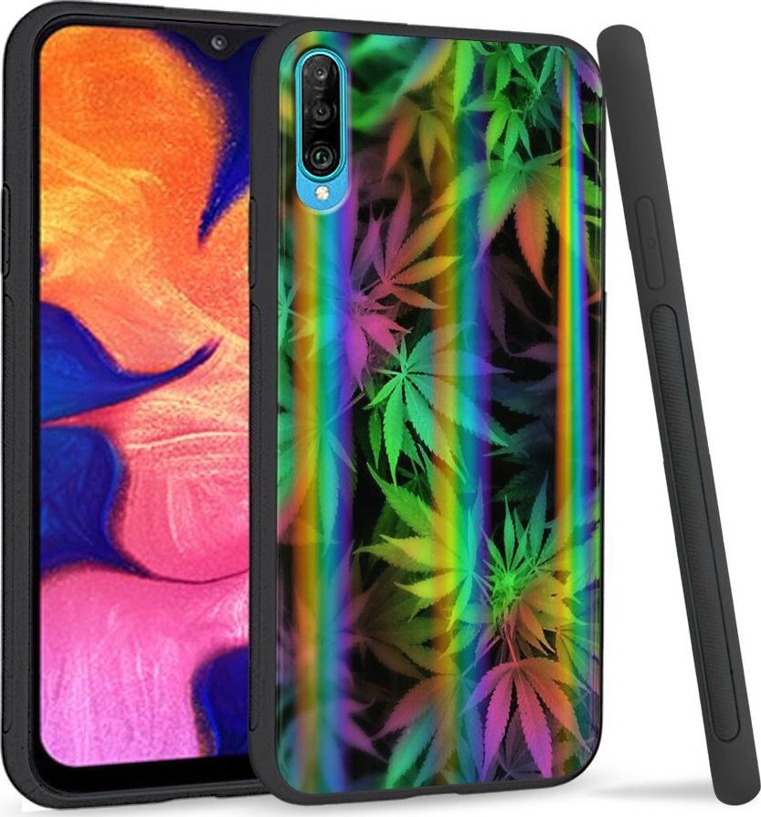 Mojworld Etui na telefon Samsung A50 Rainbow Tęczowe Zioło 1