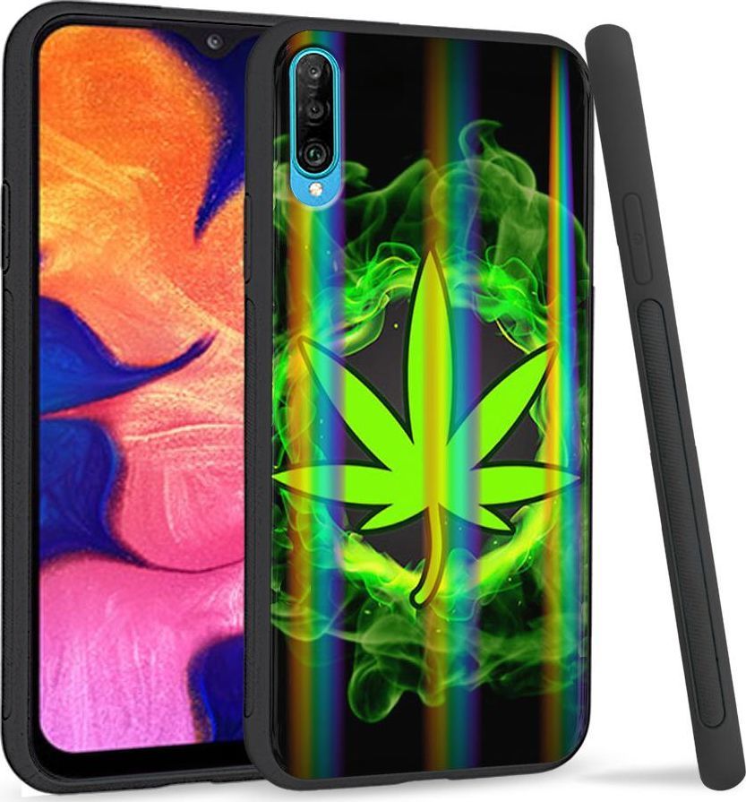 Mojworld Etui na telefon Samsung A50 Rainbow Zielone Zioło 1