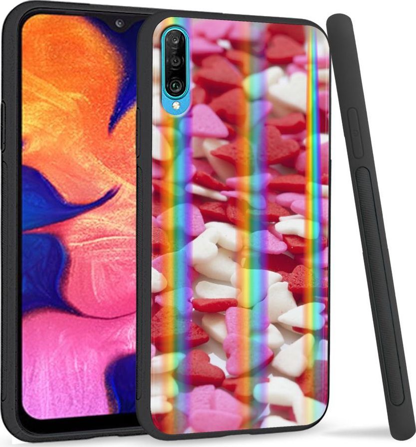 Mojworld Etui na telefon Samsung A50 Rainbow Small Hearts 1