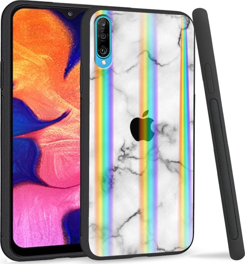 Mojworld Etui na telefon Samsung A50 Rainbow Marble Apple 1