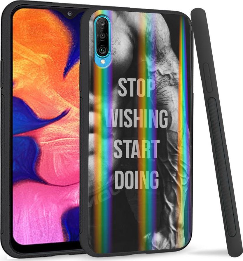 Mojworld Etui na telefon Samsung A50 Rainbow Start doing|Stop wishing 1