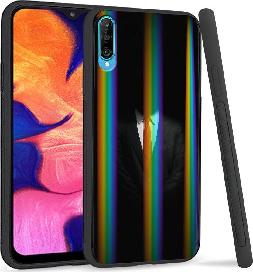 Mojworld Etui na telefon Samsung A50 Rainbow Man in Black 1