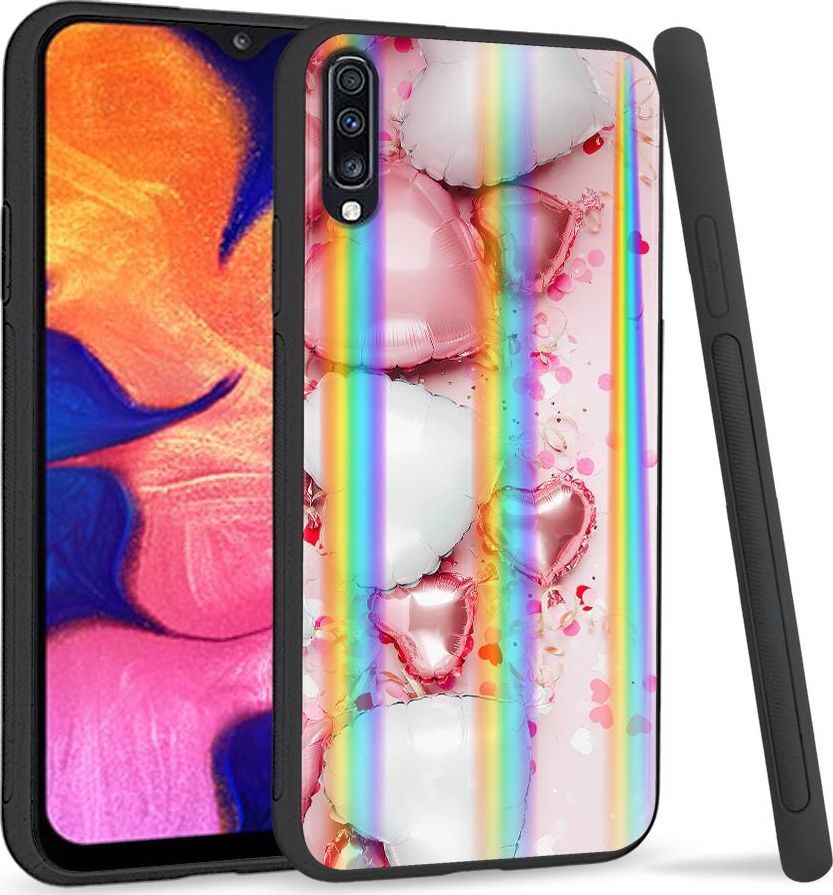 Mojworld Etui na telefon Samsung A70 Rainbow Case Baloon Hearts 1