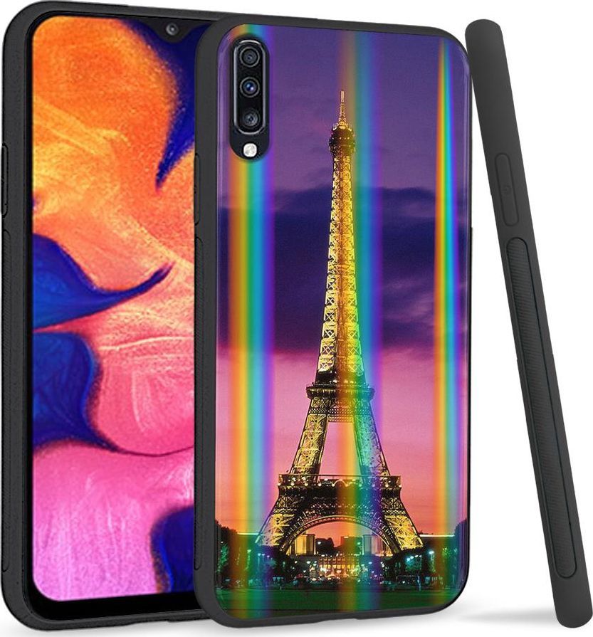 Mojworld Etui na telefon Samsung A70 Rainbow Case Wieża Eiffla 1