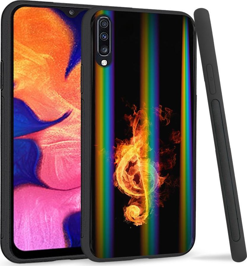 Mojworld Etui na telefon Samsung A70 Rainbow Case Fire Clef 1