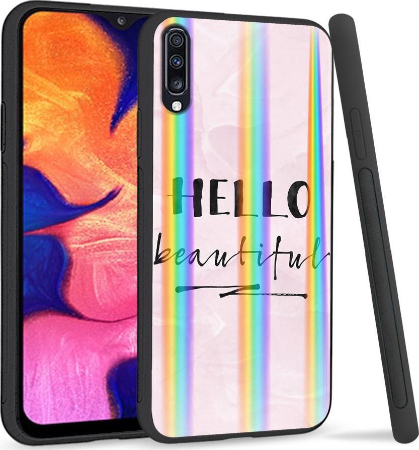 Mojworld Etui na telefon Samsung A70 Rainbow Case Hello Beautiful 1