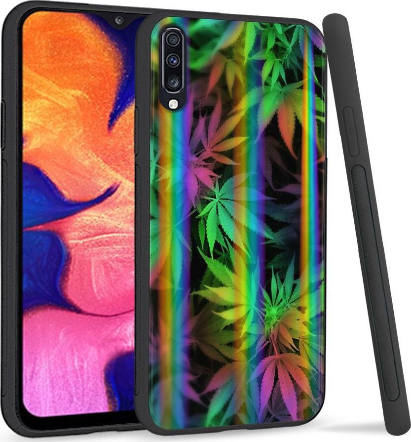 Mojworld Etui na telefon Samsung A70 Rainbow Case Tęczowe Zioło 1