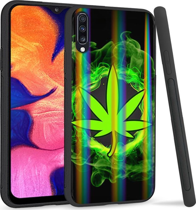 Mojworld Etui na telefon Samsung A70 Rainbow Case Zielone Zioło 1