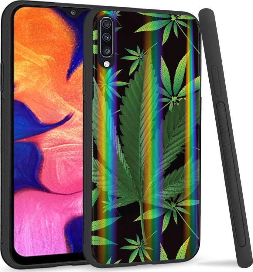 Mojworld Etui na telefon Samsung A70 Rainbow Case Liście 1