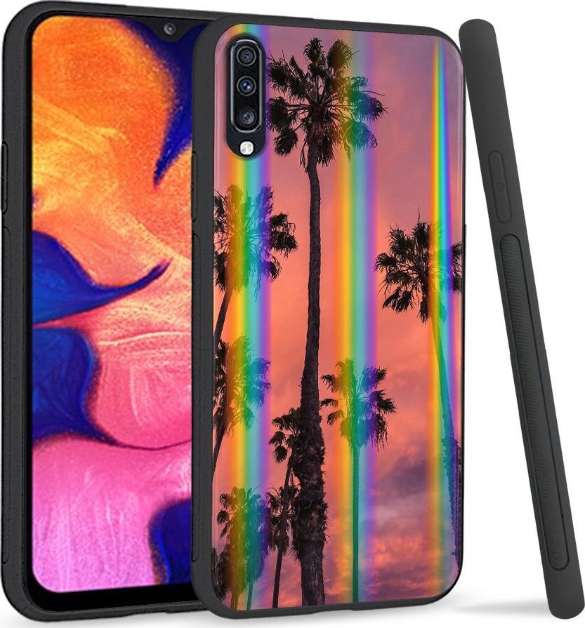 Mojworld Etui na telefon Samsung A70 Rainbow Case Palms 1