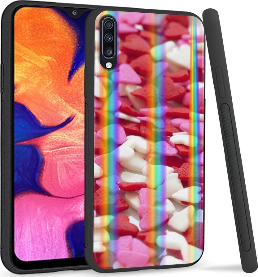 Mojworld Etui na telefon Samsung A70 Rainbow Case Small Hearts 1