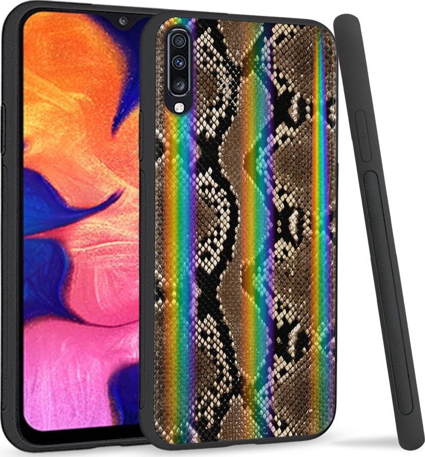 Mojworld Etui na telefon Samsung A70 Rainbow Case Snake's Skin 1