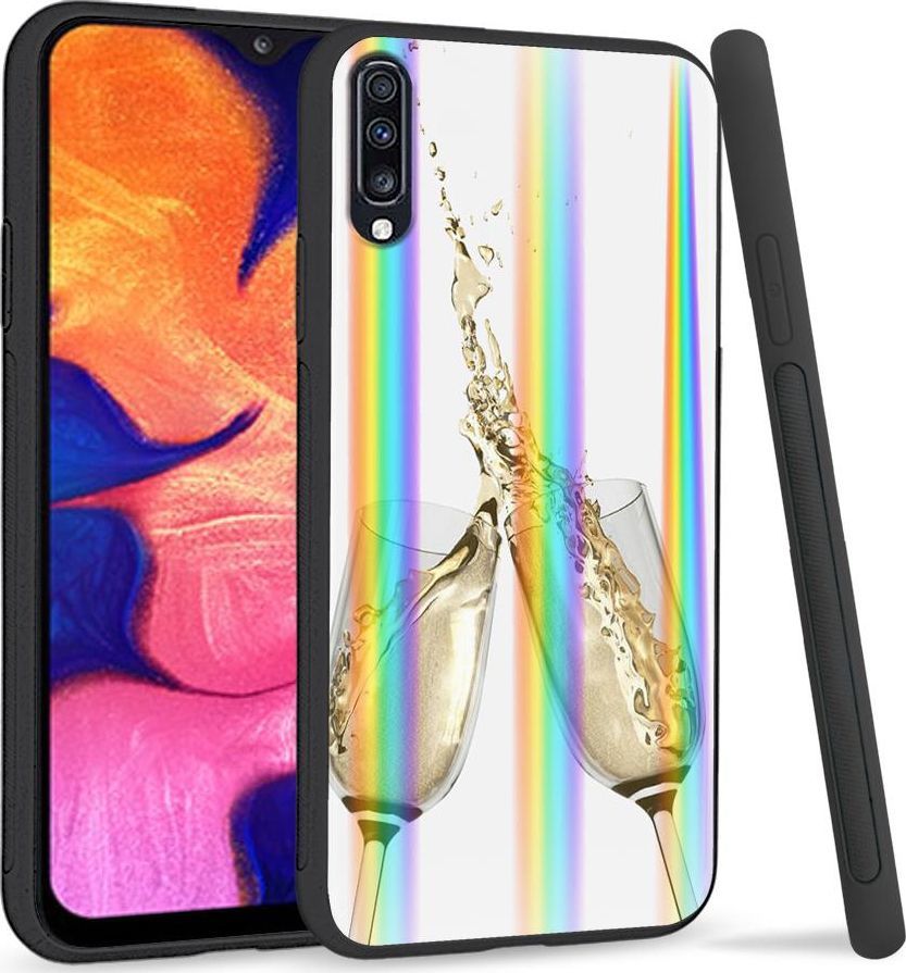 Mojworld Etui na telefon Samsung A70 Rainbow Case Szampan 1