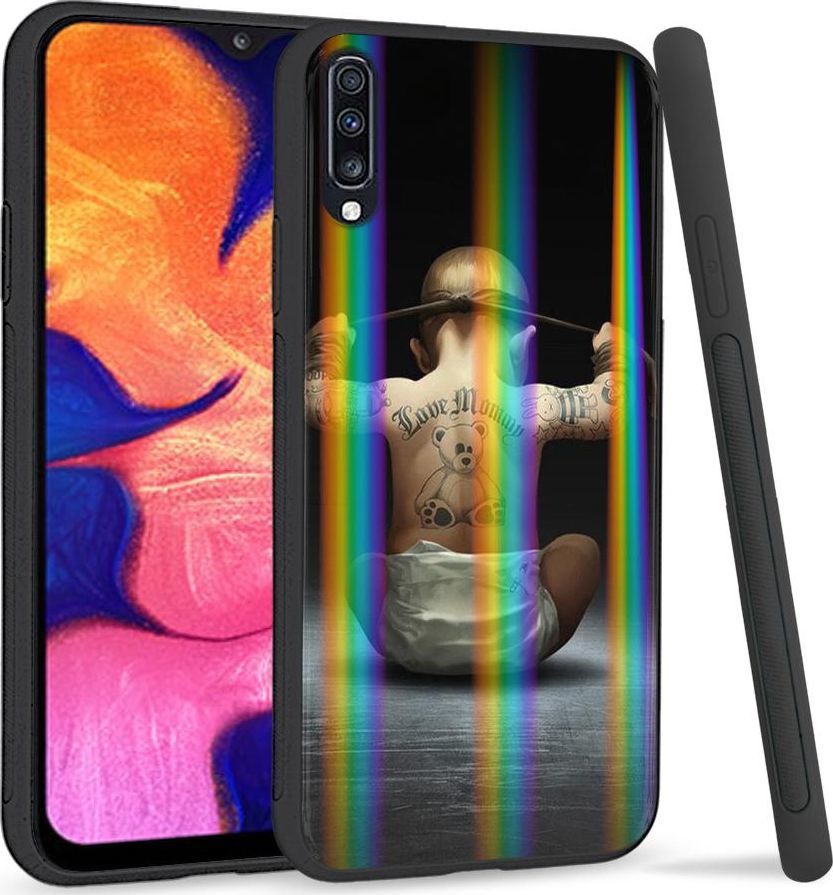 Mojworld Etui na telefon Samsung A70 Rainbow Case Hard Rock Baby 1