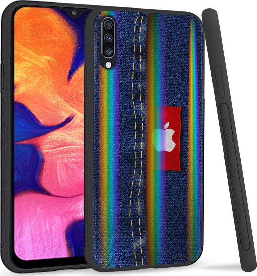 Mojworld Etui na telefon Samsung A70 Rainbow Case Jeans Apple 1