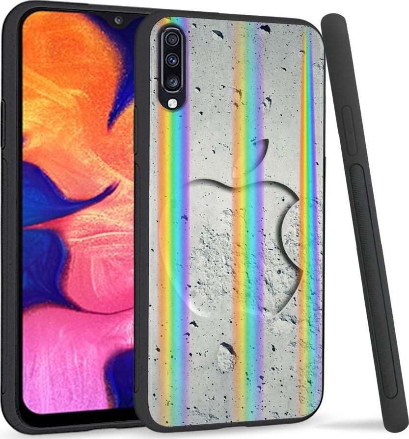 Mojworld Etui na telefon Samsung A70 Rainbow Case Kamienny Apple 1
