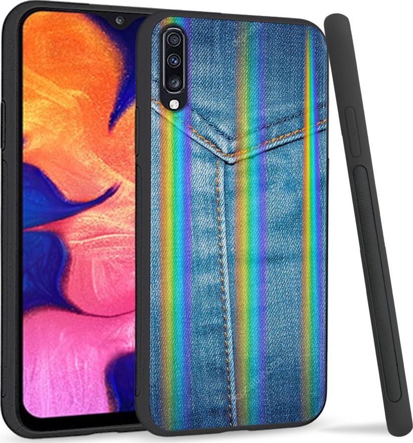 Mojworld Etui na telefon Samsung A70 Rainbow Case Jeans Pocket 1