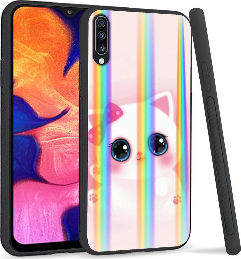 Mojworld Etui na telefon Samsung A70 Rainbow Case Sweet Kitty 1