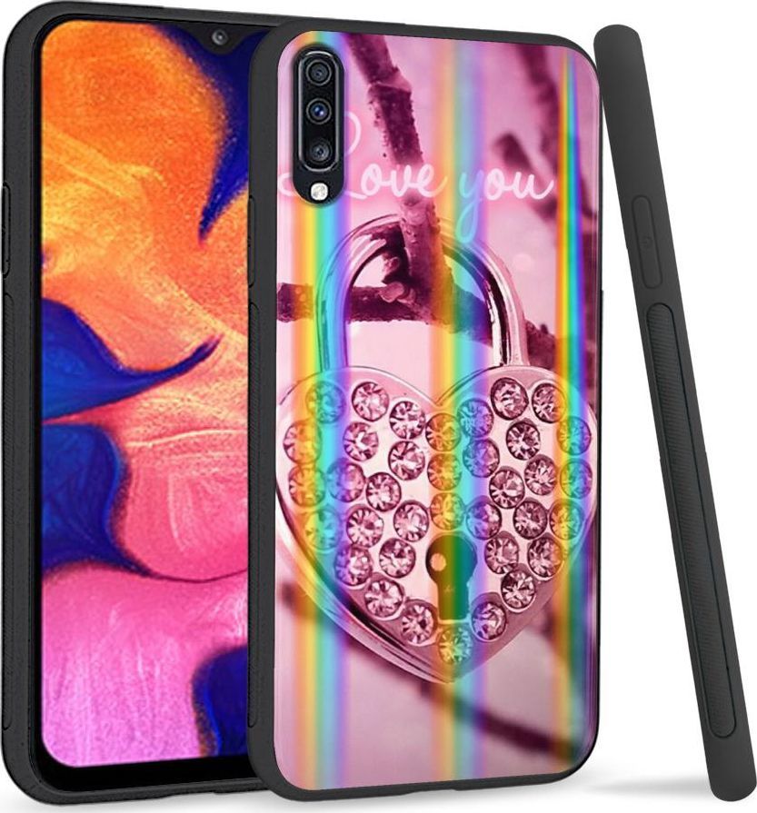 Mojworld Etui na telefon Samsung A70 Rainbow Case Kłódka 1