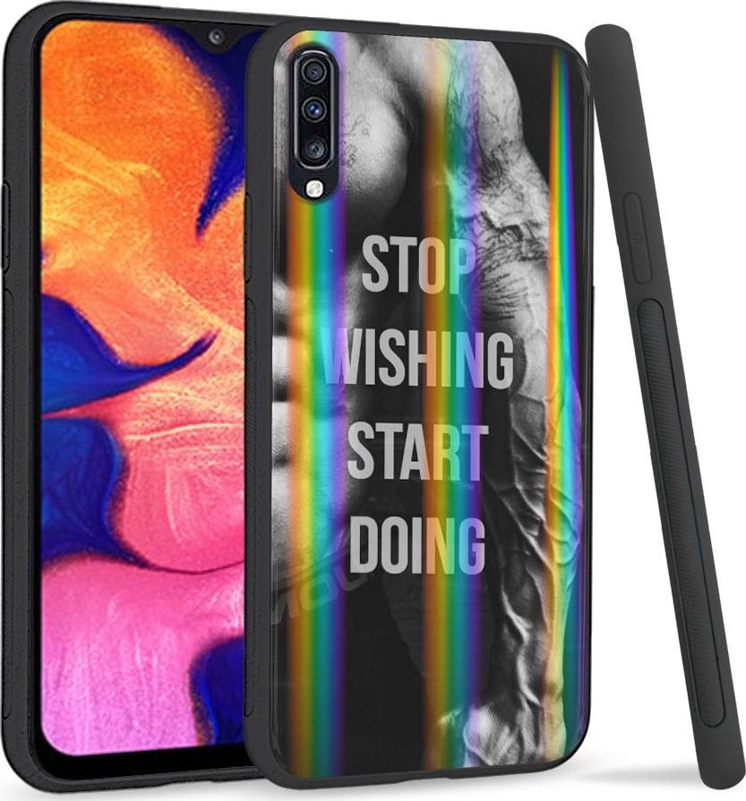 Mojworld Etui na telefon Samsung A70 Rainbow Case Start doing|Stop wishing 1