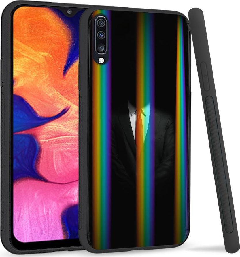 Mojworld Etui na telefon Samsung A70 Rainbow Case Man in Black 1