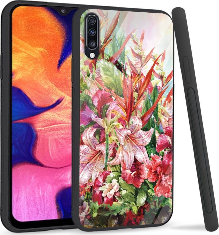 Super Fashion Premium Case Flowers to szklane etui na Samsung Galaxy A70 1